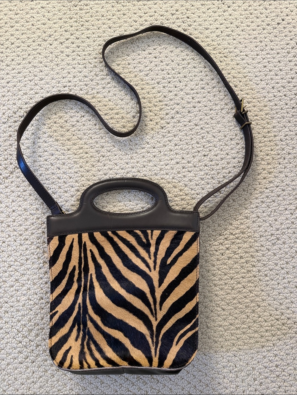 Madewell Zebra Print Crossbody Tote